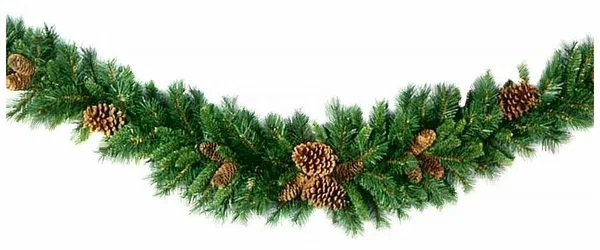 2. Декоративный СВАГ с ШИШКАМИ, хвоя - PVC, 180 см, National Tree Company 31PC6MS-PC3-6MS