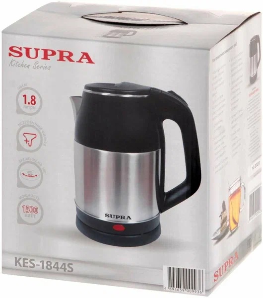 5. Чайник SUPRA KES-1844S 1,8л 2,2кВт, диск