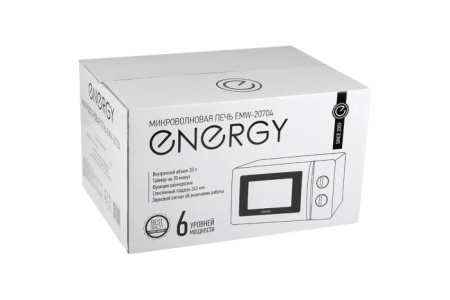 5. СВЧ ENERGY EMW-20704 бел, 20л,700Вт,мех.панель