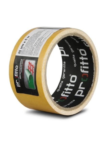 Клейкая лента двухсторонняя 48мм х 5м ткань PROFITTO