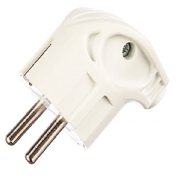 Вилка электрическая с заземлением угловая белая Makel