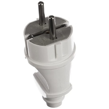 Вилка прямая с заземлением 16А 4140 бел. ASD / IN HOME