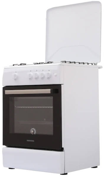 2. Газовая плита RENOVA SG6G-W белая крышка