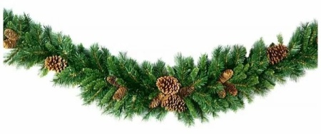 2. Декоративный СВАГ с ШИШКАМИ, хвоя - PVC, 180 см, National Tree Company 31PC6MS-PC3-6MS
