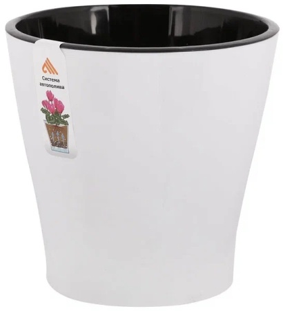 2. Горшок Лея 2,2л М7928 с автополивом, белый-бежевый