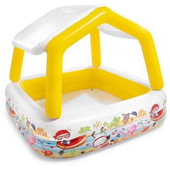 Бассейн INTEX 157*157*122см аквариум прямоугольный с навесом 57470