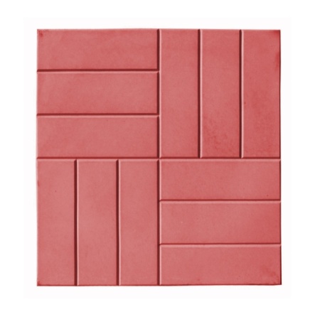 Плитка тротуарная 12 кирпичей 500х500х50 красная