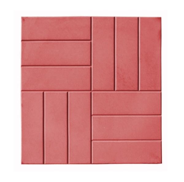 Плитка тротуарная 12 кирпичей 500х500х50 красная