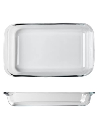 Форма для запекания стекло, 20.6х34.5х5.2 см, 2.2 л, прямоугольная, Daniks, DNX-22R