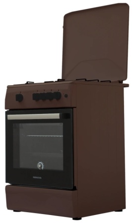 2. Газовая плита  RENOVA SG6G-BR крышка корич.