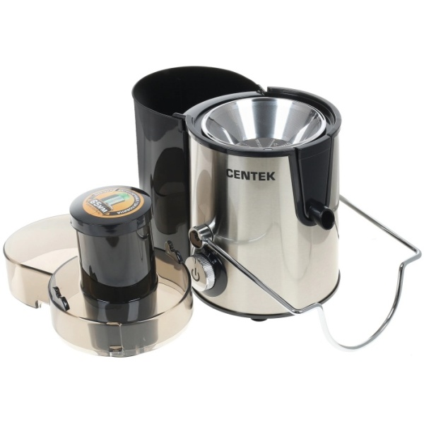 2. Соковыжималка Centek CT-1209 Black 600Вт,2скор,горловина 65мм