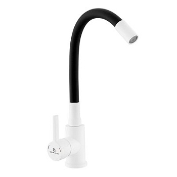 Смеситель для кухни Blak&Whait Gota Rosio, гибк.черн.излив,нержав.сталь® DW7105-Z13 