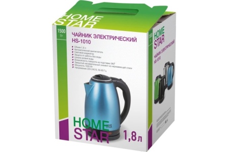 5. Чайник HOMESTAR HS-1010A 1,8л, 1,5кВт, нерж. ()