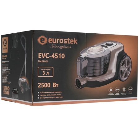5. Пылесос EUROSTEK EVC-4510 2.5-0.42кВт,3л мультициклон