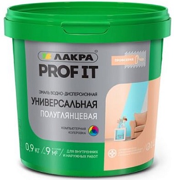 краска эмаль универсальная 2,5кг база А полуглянцевая PROF IT