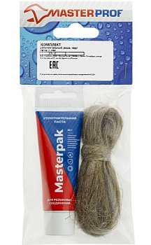 Паста уплотнительная универсальная Masterpak + лен, для резьбовых соединений, 70 г
