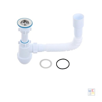 Сифон Ани 1 1/4" 40 с гиб.трубой 40х40х50 (С10 15)