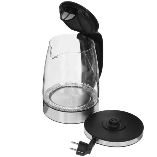 3. Чайник Centek CT-0030 стекло 1.7л, 2200Вт, внутр. LED подсветка,защита от вкл б-воды