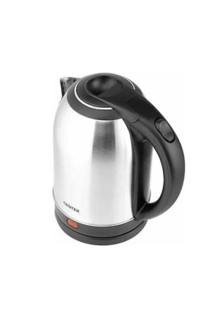 2. Чайник Centek CT-0037 (матовый) металл 2,0л, 2200W, большой объём, хромированная вставка