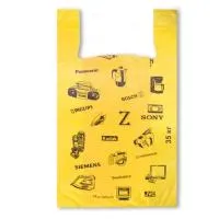 Пакет майка (42+20)*65" Электроника Желтая 17мкн